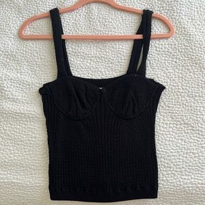Black knit tank top